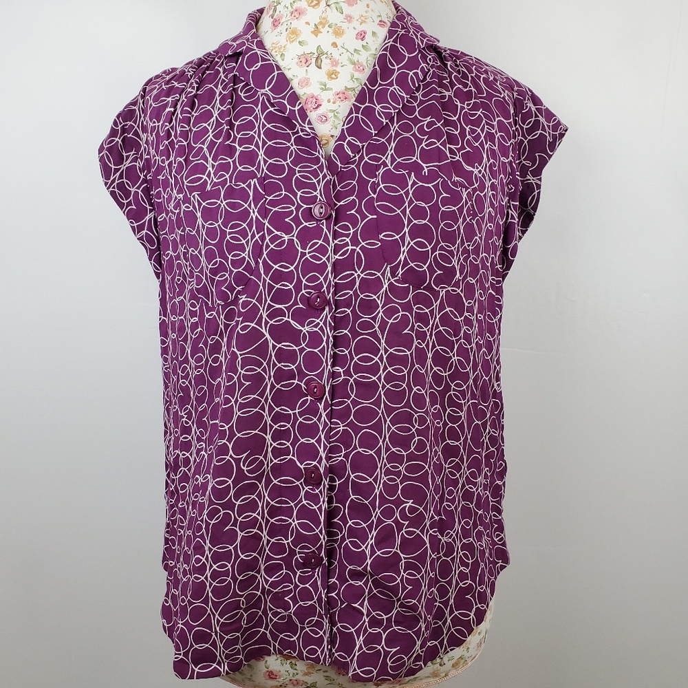 MAEVE Anthropologie women's burgundy top blouse XS